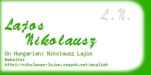 lajos nikolausz business card